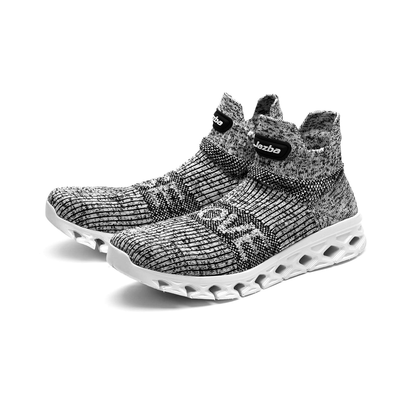 Jazba Sockun Sock Sneakers Easy On Easy Off Knitted Comfort Slip On Shoe for Men Workout Crossfit Lightweight Trainers for Yoga Travel Holiday Photography, Grey, Euro 42/US 9