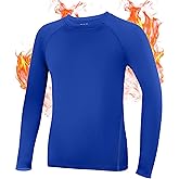 Roadbox Boys Compression Thermal Shirt - 1-2 Pack Youth Long Sleeve Fleece Base Layer Undershirts Football Baseball