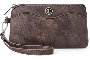 CLUCI Wristlet Wallets for Women Travel Phone Handbag Leather Clutch Purses with Card Slots