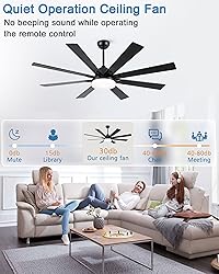 POCHFAN 62 inch Ceiling Fans with Lights and Remote