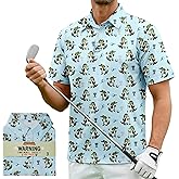 Zando Funny Golf Shirt for Men - Moisture Wicking Breathable Polo Shirt for Husband Friend Lover Dad Gift