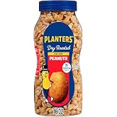 PLANTERS Salted Peanuts, Party Snacks, 16 Oz (1 Ct) | Dry Roasted Salted Peanuts. 0g Trans Fat. Resealable Jar. Snacks for Adults. Party Mix, Flavored Nuts