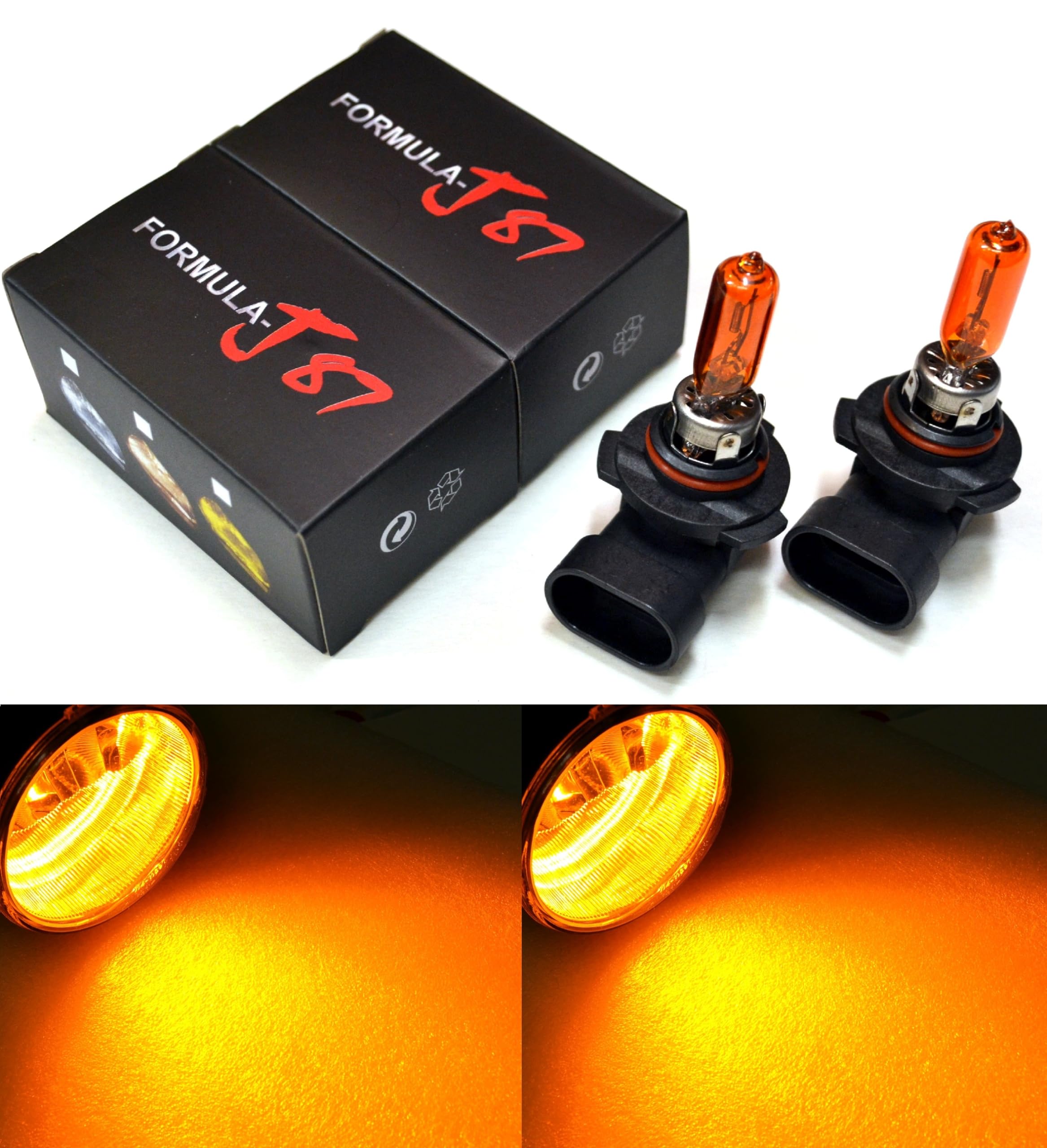 Photo 1 of Formula-J87 Halogen Orange Amber 2000K Head Light DRL Bulb Replacement Upgrade Stock Lamp (Pack of 2) (9005 HB3 65W), FJHB2000K