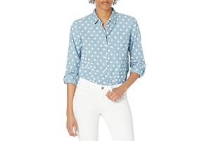 Tommy Hilfiger Womens Stripe Plus Roll Tab Top T ShirtButton Down Shirt