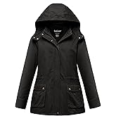 Soularge Women's Plus Size Military Cotton Jacket with Detachable Hood