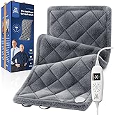 BOB AND BRAD Far Infrared Weighted Heating Pad for Back Pain Relief, Electric Heat Pad for Cramps, Knee, Neck & Shoulder, Moist Heat Therapy & Hands-Free Strap, FSA-HSA Eligible, Gift for Women Men