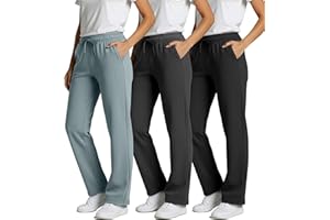 Real Essentials 3 Pack: Women's Relaxed Fit Fleece Open Bottom Sweatpants - Casual Athleisure (Available in Plus)