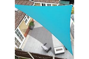 Coumavin 12'x12'x12' Sun Shade Sail Triangle Outdoor UV Block Canopy Sunshade Cover for Backyard Porch Pergola Deck Garden Patio, Turquoise