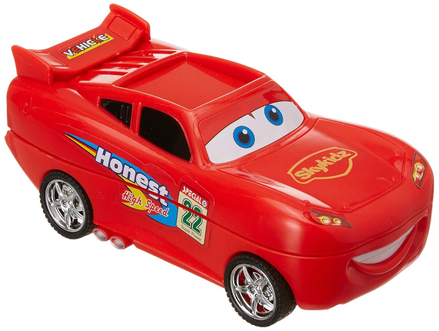red yellow car toy