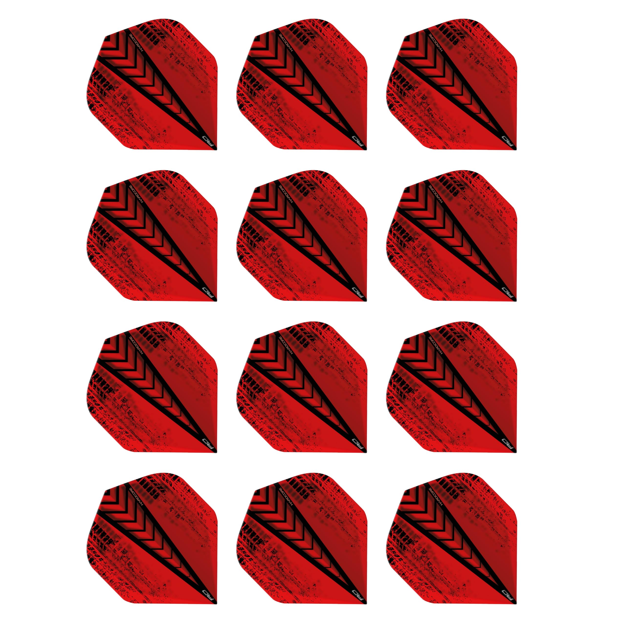 Hardcore Radical Red Extra Thick Standard Dart Flights - 4 sets Per Pack (12 Dart Flights in total)