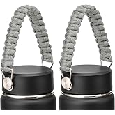 Bluwing Paracord Handle for Hydro Flask Water Bottle Lids, 2Pcs | Replacement Flex Strap on Wide and Standard Mouth Water Bottle Lids Caps, BPA-Free for Hiking, Exercising, Adventure