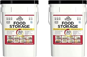Augason Farms 30-Day Emergency Food Storage Supply 29 lb 4.37 oz 8.5 Gallon Pail (Pack of 2)