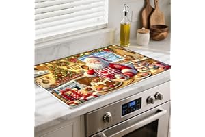 BSFHH Heat-Resistant Stove Top Cover with Anti-Slip Rubber Coating – Merry Christmas Electric Stove Protector, Scratch-Resistant, Expands Counter Space (Santa Claus, 28.5"L x 20.5"W)