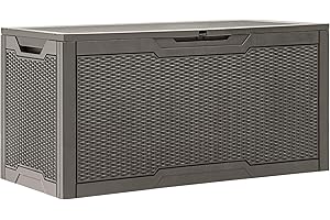 YITAHOME 100 Gallon Large Resin Deck Box Outdoor Storage Boxes for Patio Furniture, Outdoor Cushions, Garden Tools and Pool S