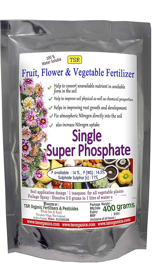 TSR Organic Fertilisers & Pesticides Single Super Phosphate 400 g P Available 16 %, WS 14.5 %, Sulphate Sulphur 11 % Multipurpose Fertilizer