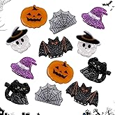 Mistofu Mini Halloween Hair Clip -12PC Small Claw Clips Pumpkin Ghost Bat Spider Shape Hair Claw for Girls, Cute Hair Accessories (mini-Halloween hair clips)