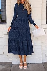 PRETTYGARDEN Women's Fall Spring Midi Dress Long