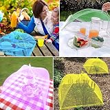 AKOFIC 4 Pack 17in Pop Up Mesh Food Covers Tent Umbrella Yellow Green Blue view 6