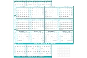 SODABOLL 24" x 36" 2026 Wall Calendar, Folded Wet & Dry Erase Wall Calendar 12 Month, Annual Yearly Planner Yearly Laminated Calendar 2026 Horizontal/Vertical, with Julian Dates
