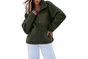 luvamia Sherpa Jackets for Women Trendy Zip Up Long Sleeve Winter Fall Casual Warm Fleece Coat Jackets with Pockets