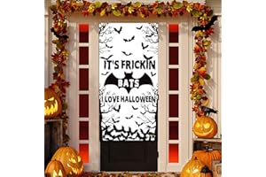 AISOSIKS Halloween Door Banner, It’s Frickin Bats I Love Halloween Party Decorations, Halloween Spooky Home Decorations, Halloween Party Supplies,Halloween Home Decorations, Halloween Bat Party Decorations