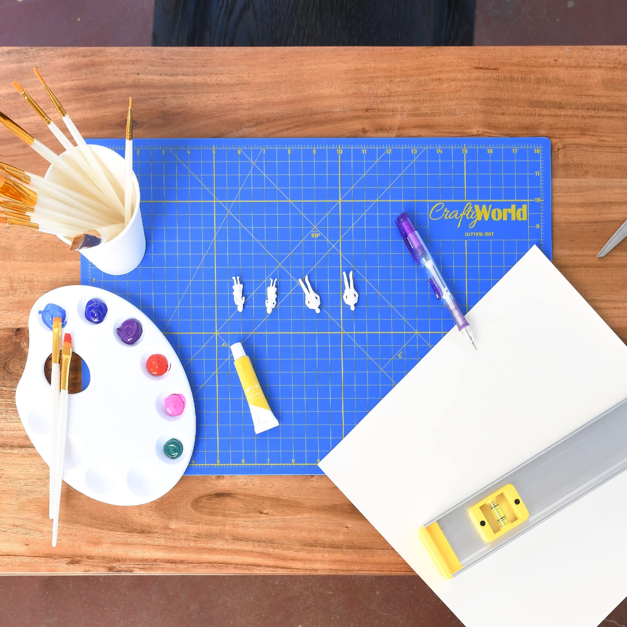 Crafty World 12 x 18 Cutting Mat for Sewing, Self Healing Double Sided Quilting Crafts Mat - Fabric Cutting Mat - Non Slip surface - Rotary Cutting Board