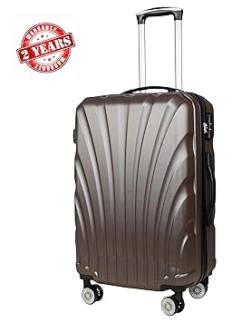 3G Combat Series 8023 ABS 55 cm 20 Inch 4Wheel Hard Sided Cabin Unisex Brown Trolley Suitcase