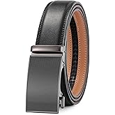 Lingli Men's Belt,Ratchet Dress Belt with Automatic Buckle Brown/Black-Trim to Fit-35mm wide