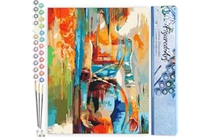 Figured'Art Paint by Numbers Kit for Adults Beauty in Colours 16"x20" - Craft Art Painting DIY Kit Rolled Canvas Without Frame