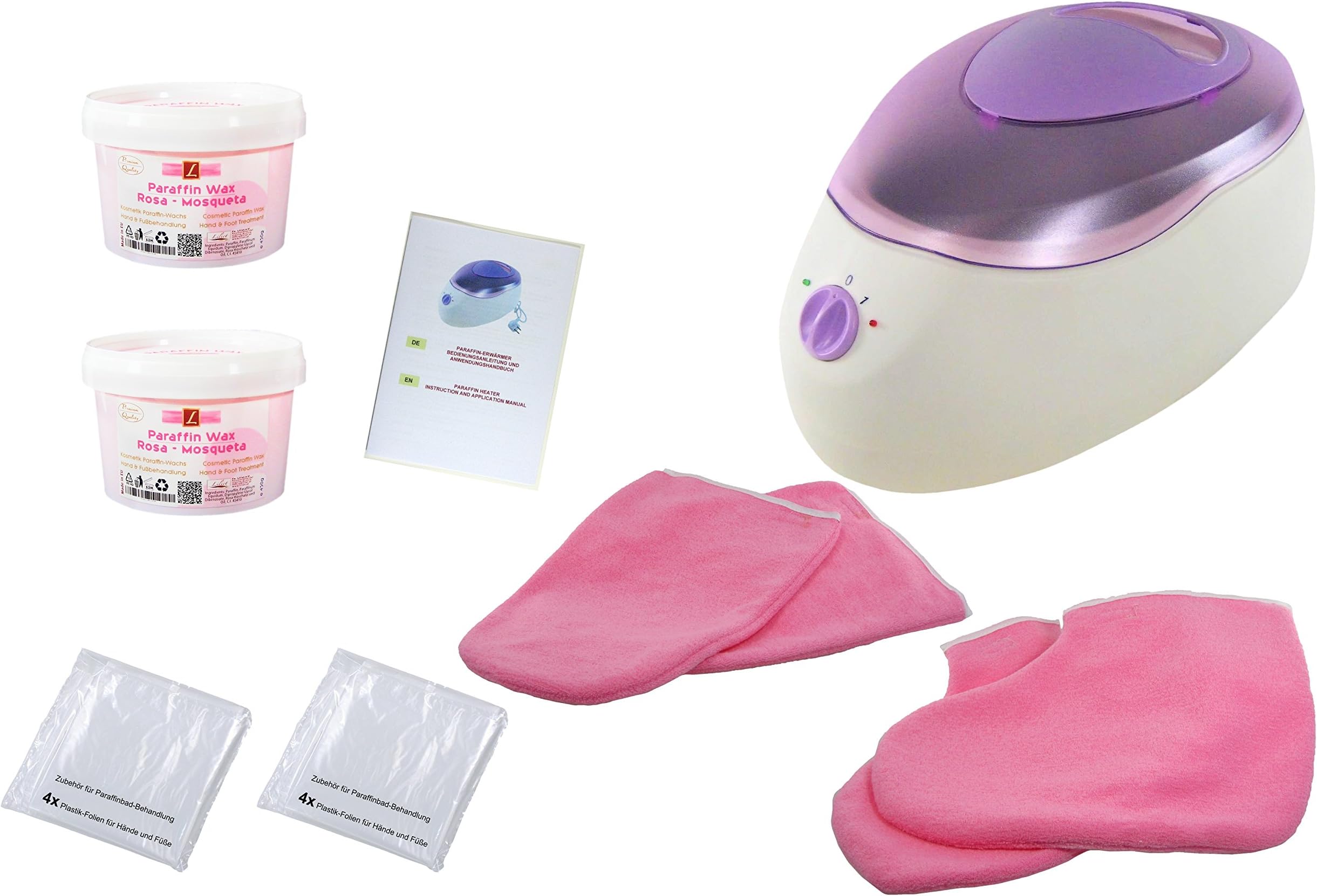 Set: Paraffin Wax Bath Accessories, Hands, Feet and Warmer, Premium Quality