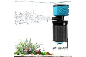 Aulofee Internal Aquarium Filter, Upgraded 15–50 Gallon Fish Tank Filters, 210GPH Submersible Whisper Pump for Turtle Tank with Debris Tray, Check Valve, Fresh & Saltwaterfish