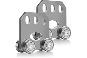 FOLGTEK 2-Pack Beam Trolley Assembly Roller Trolley 4 Wheel Silent for use with 1-5/8" Wide and All 1-5/8" or Taller Strut Channel, Hoist Transmitter Installation (Silver X 2)