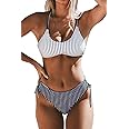 CUPSHE Women's 2 Piece Bikini Set Back Braided Straps with Reversible Bottom