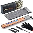 NITION Ceramic Tourmaline Flat Iron for Hair LCD 1" Hair Straighteners MCH Fast Heating UP Healthy Smooth Straightening Styling Tools with Travel Pouch Bag. 265-450°F Adjustable 6 Temperatures Levels