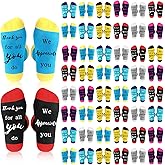 Xtinmee 48 Pairs Employee Appreciation Gifts Sock Bulk Thank You for All You Do for Coworker Staff Pastor Day Vet Tech Gifts