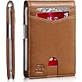 Zitahli Slim Wallet for Men Gifts 12 Card Slots ID Window With Money Clip Minimalist RFID Front Pocket Bifold Leather Small Thin Gift Box Dad Birthday Christmas Regalos Hombres