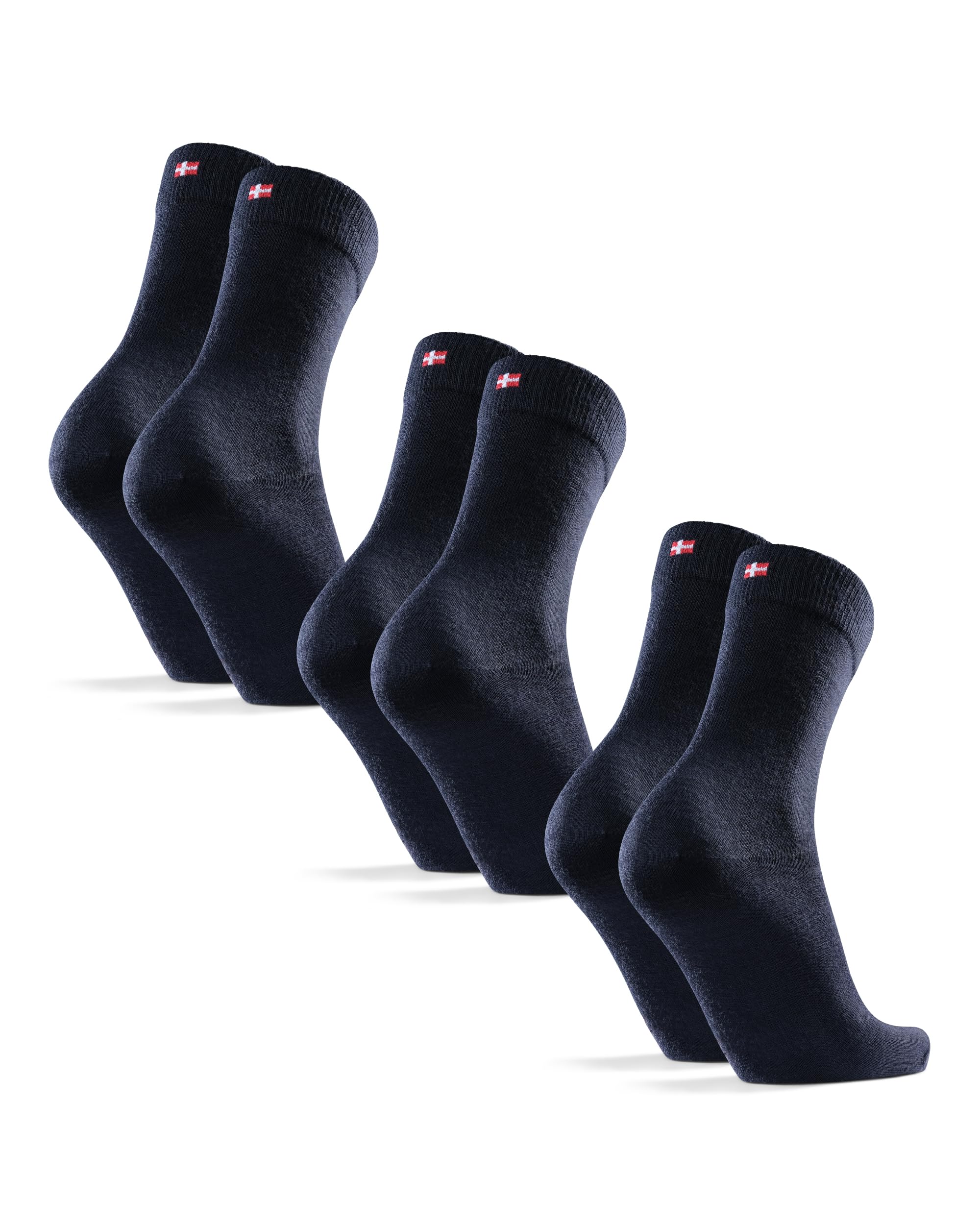 DANISH ENDURANCE Merino Wool Socks Mens, Premium Smart Mens Socks, Breathable Comfort, 3 or 5 Pack, Navy Blue, 9-12