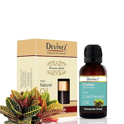 Devinez Croton Cold-Pressed Oil, Croton tiglium, Jamalgota - 15ml 100% Pure, Natural & Undiluted - Reduce Wrinkles, Skin Irritation, Exfoliation of Skin, for Healthier Skin