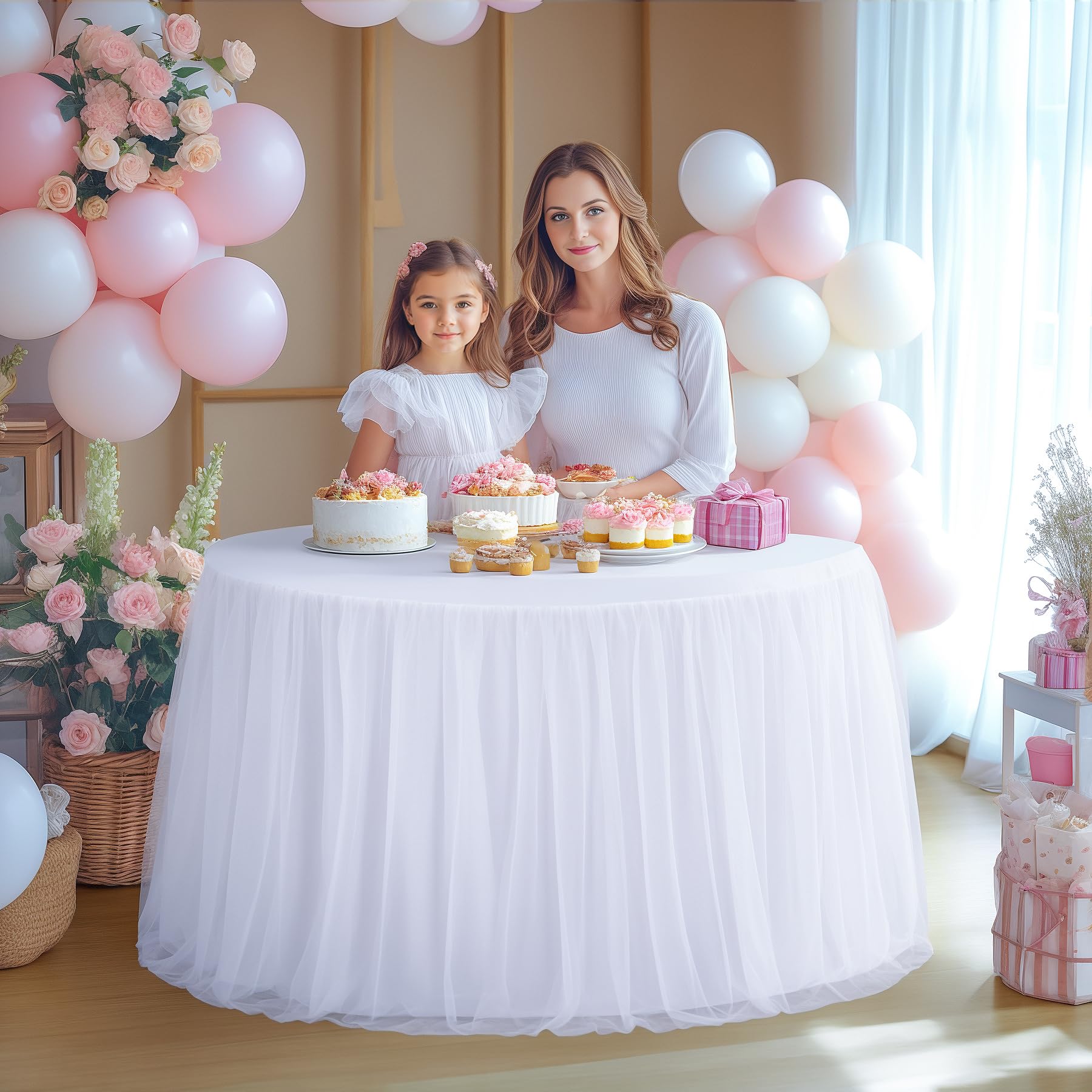 White Round Tablecloth 60 inch Stretchy Elastic