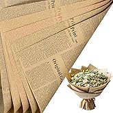 LeZakaa 20 Sheets Kraft Newsprint Flower Wrapping Paper - Reversible Floral Bouquet Paper - Mix Color Font Kraft Design for Valentine's Day, Mother's Day, Parties, Birthdays, Weddings, Baby Shower