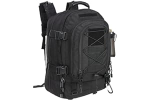 ZSearARMY Large Tactical Backpack for Men Military Backpack with DIY System for Travel, Work,Camping,Hunting,Hiking,Sports (BLACK)