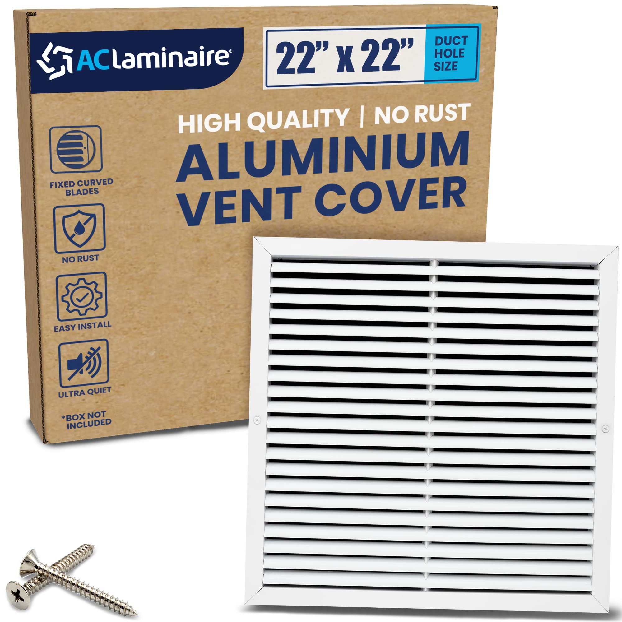 Photo 1 of ** SOLD AS IS, NO REFUND/RETURN* SEE COMMENTS!
22x22 Inch (Duct Opening) Air Return Vent Cover Decorative – Premium Aluminum AC Vent Cover for Ceiling & Wall, Rustproof Grille, Ideal for Home HVAC Grille, Durable & Easy to Install by ACLAMINAIRE