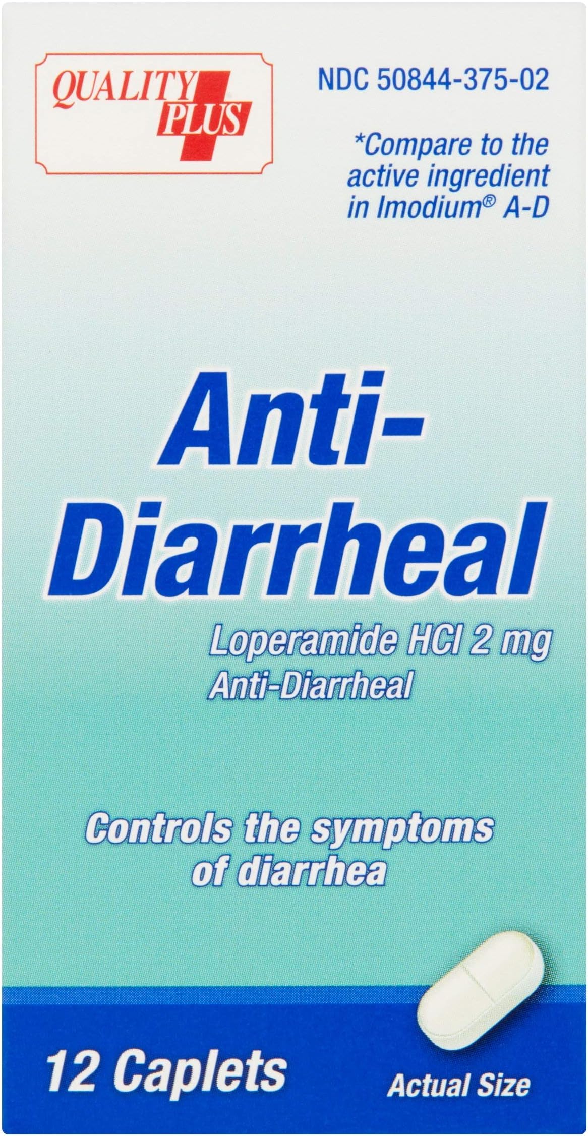 Anti-Diarrheal, Loperamide Hydrochloride (HCl) 12 Caplets Quality Plus