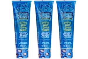 THE HAMPTON CANDY COMPANY Ooze Tube Liquid Candy Blue Raspberry, 4 Ounce Each (Pack of 3)