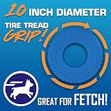 Nerf Dog Rubber Tire Flyer Toy 10 Inch Blue Flying Disc for Medium Large Dogs view 3