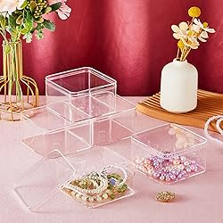 Blulu 8 Pieces Clear Acrylic Plastic Jewelry Box