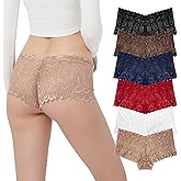 GAREDOB Boyshort Underwear for Women Lace Boyshorts Sexy Comfortable Cheeky Panties Size S-2XL