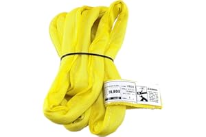 CHENANGO SUPPLY USA Made VR3 X 6' Yellow Slings 4'-30' Lengths in Listing, Double PLY Cover Endless Round Poly Lifting Slings, 8,400 lbs Vert, 6,720 lbs Choker, 16,800 lbs Basket (USA Poly)(VR3 X 6 FT)