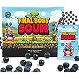 Final Boss Extremely Super Sour Candy, Natural Chewy Blueberry Gummies Made with Dried Fruit, Free of Artificial Colors, Low Calorie Healthy Snack for Kids & Adults, (1.06 Ounce Bags, Pack of 10 Bags) (LvL 1 Sourness)