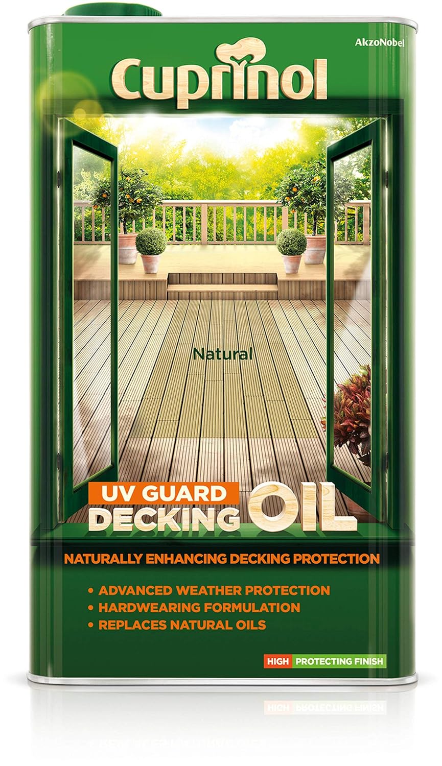 Cuprinol 5122414 Uv Guard Decking Oil Exterior Woodcare, Natural